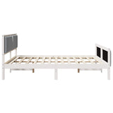 Bed Frame with Headboard Light Grey 200 x 200 cm Fabric 3394247