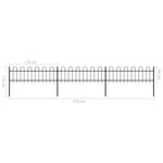 ZNTS Garden Fence with Hoop Top Steel 5.1x0.6 m Black 277640