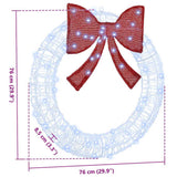 Wreath with 60 LEDs Cold white 76 x 76 x8.5 cm Acrylic 42019122
