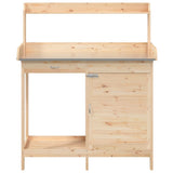 Potting Table with Cabinet 110.5x45x124.5 cm Solid Wood Fir 156343