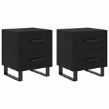 Bedside Cabinet with Drawer 2 pcs Black Oak 40 x 35 x 47.5 cm 882063
