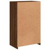 Side Cabinet with LED Lights Brown Oak Engineered Wood 836629