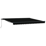 Retractable Awning Manual Black 400 x 300 cm Fabric 3330595