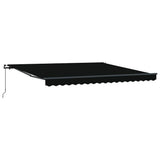 Retractable Awning Black 400 x 350 cm Polyester and Steel 3330779