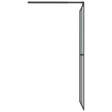 ZNTS Walk-in Shower Wall with Shelf Black 118x190 cm ESG Glass&Aluminium 3185490