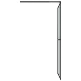 Walk-in Shower Wall with Shelf Black 118x190 cm ESG Glass&Aluminium 3185490