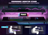 Reversible 'L' LED Light Gaming/Work Desk - Black T3398P343446