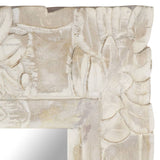 Mirror White 50x50 cm Solid Mango Wood 321632