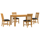 Dining Set 5 pcs Black Solid Oak Wood 3430352
