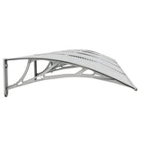 Door Canopy Grey and Transparent 350x75 cm Polycarbonate 153592