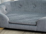 Dog Sofa Bed Pet Chair Couch with Water Resistant Fabric, Kitten Lounge with Soft Cushion, Wooden T3398P425257