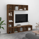 3 Piece Book/TV Cabinet Set Brown Oak 180x30x180 cm 3152715