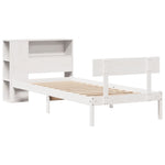 ZNTS Bookcase Bed without Mattress White 100x200 cm Solid Wood Pine 3321791