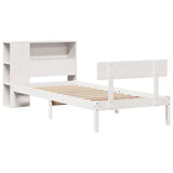 Bookcase Bed without Mattress White 75x190 cm Small Single Solid Wood Pine 3321785