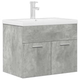 Bathroom Sink Cabinet with Built-in Basin and Faucet Concrete Grey 3324889