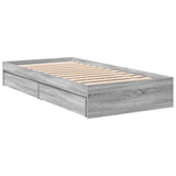 Bed Frame with Drawers without Mattress Grey Sonoma 90x200 cm 3280683
