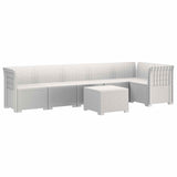 6-Seater Garden Sofa Rattan Look PP White 3444104