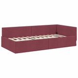 Corner Bed Frame with Headboard Wine Red 80 cm x 200 cm Velvet 42016030