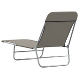 Sunlounger Set of 2 Grey Powder-coated steel 44302