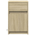 ZNTS Bedside Cabinets with LED Lights 2 pcs Sonoma Oak Engineered Wood 852003