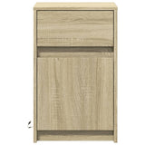 Bedside Cabinet with LED Lights Sonoma Oak Engineered Wood 852002