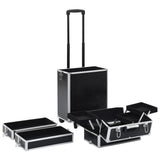 Make-up Trolley Aluminium Black with Crocodile Pattern 91817
