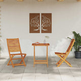 Folding Bistro Set Folding 3 pcs Brown Solid Acacia Wood 3375690