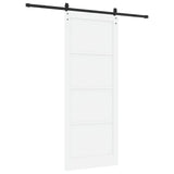 Sliding Door 93 x 232 cm Engineered Wood White and Black 3449991