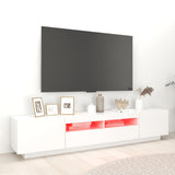TV Cabinet with LED Lights White 200x35x40 cm 3081906
