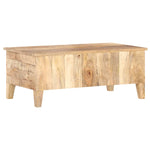 ZNTS Coffee Table 100x55x40 cm Rough Mango Wood 320236