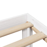 Bookcase Bed without Mattress White 135x190 cm Double Solid Wood Pine 3322627