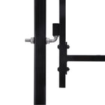 ZNTS Fence Gate Single Door with Arched Top Steel 1x1 m Black 146029