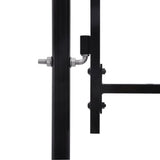 ZNTS Fence Gate Single Door with Arched Top Steel 1x1 m Black 146029