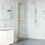 Walk-In Shower Wall Folding Gold 120 x 6.5 x 190 cm 42017974