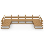 ZNTS 9 Piece Garden Lounge Set Solid Pinewood 3076142
