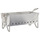 Camping Fire Pit 42 x 22 x 18 cm Stainless Steel Silver 42028478