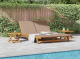Sun Lounger Reclining with Cushion Taupe Solid Acacia Wood 3407702