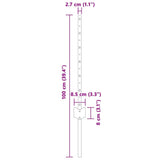 Embedded Fence Post 44 pcs Green 100 cm Powder-Coated Steel 3335915