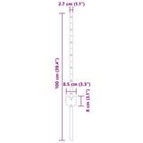 Green Fence Posts 44 pcs Green Metal 3335915