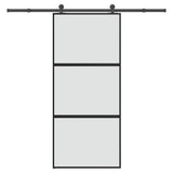 Sliding Door with Hardware Set 90x205 cm Tempered Glass&Aluminium 3332939