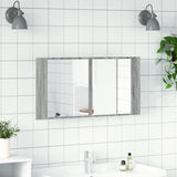 LED Bathroom Mirror Cabinet Grey Sonoma 90x12x45 cm Acrylic 834968
