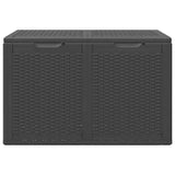 Garden Storage Box 180L Black PP Rattan 151228