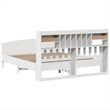 Bookcase Bed without Mattress White 180x200 cm Super King Solid Wood Pine 3323135