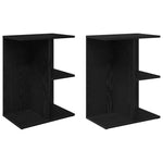 ZNTS Bedside Tables 2 pcs Black Oak 46.5x29x61 cm Engineered Wood 858653