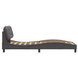 Bed Frame with LED without Mattress "Hvar" Grey 90x200 cm 3213909