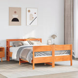 Bed Frame without Mattress Wax Brown 140x200 cm Solid Wood Pine 3306188