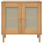 Sideboard SENJA Rattan Look Brown 80x35x80 cm Solid Wood Pine 358031