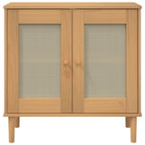 Sideboard SENJA Rattan Look Brown 80x35x80 cm Solid Wood Pine 358031