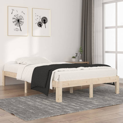 Bed Frame without Mattress Solid Wood Pine 120x200cm 810360