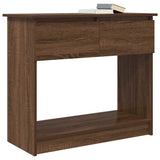 Console Table with Drawers Brown Oak 85.5x38.5x74.5 cm 861397